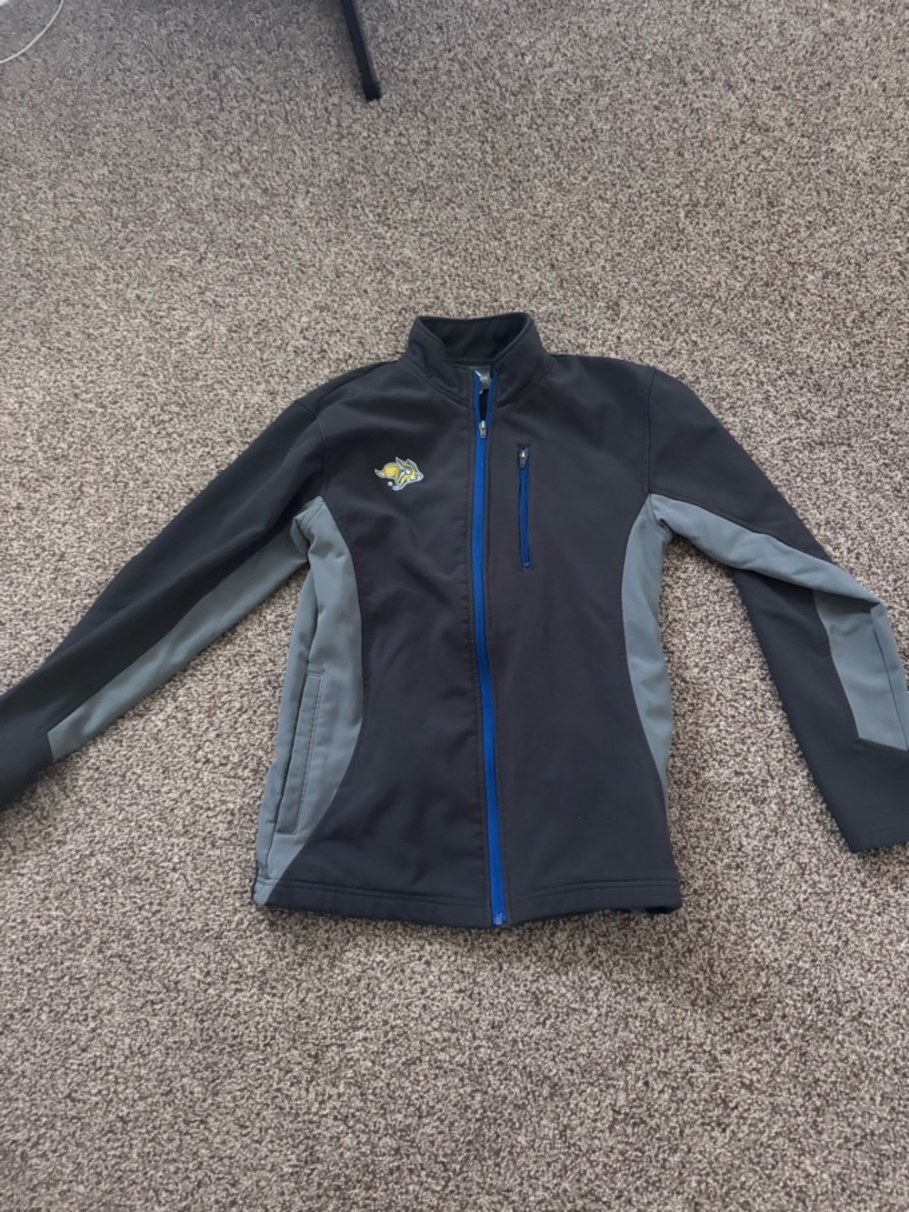 Knights Apparel Black and Gray Jacket with Blue Zipper